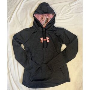 Under Armour Women's Black Hoodie with Pink Logo